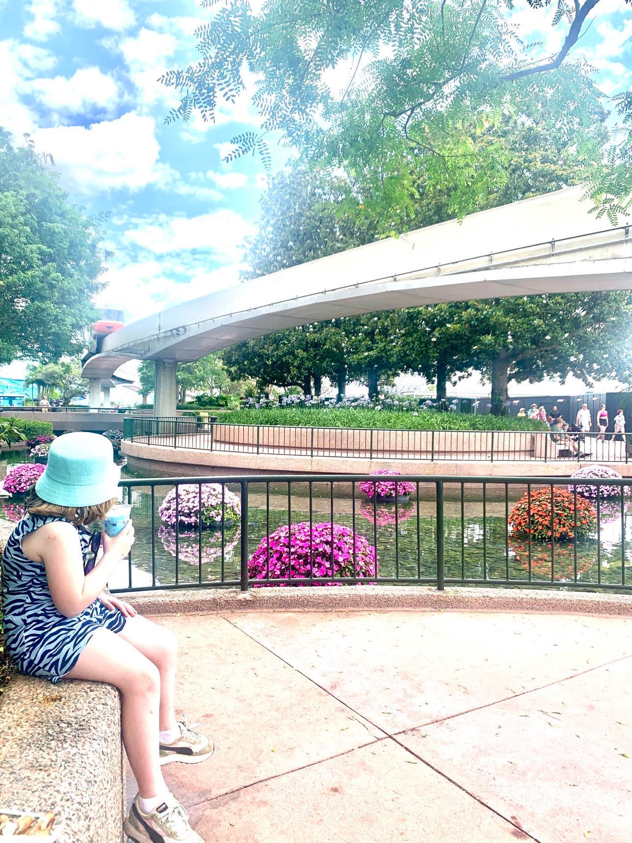 enjoying a slushie at epcot, our review a uk family holiday disney diary