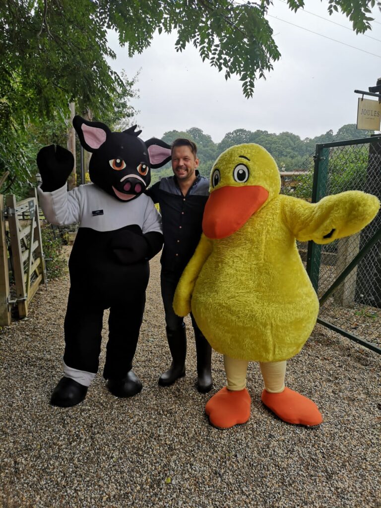Jimmy Doherty with Rosie and Puddles