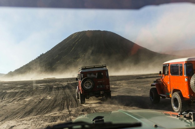 Driving across Ubud